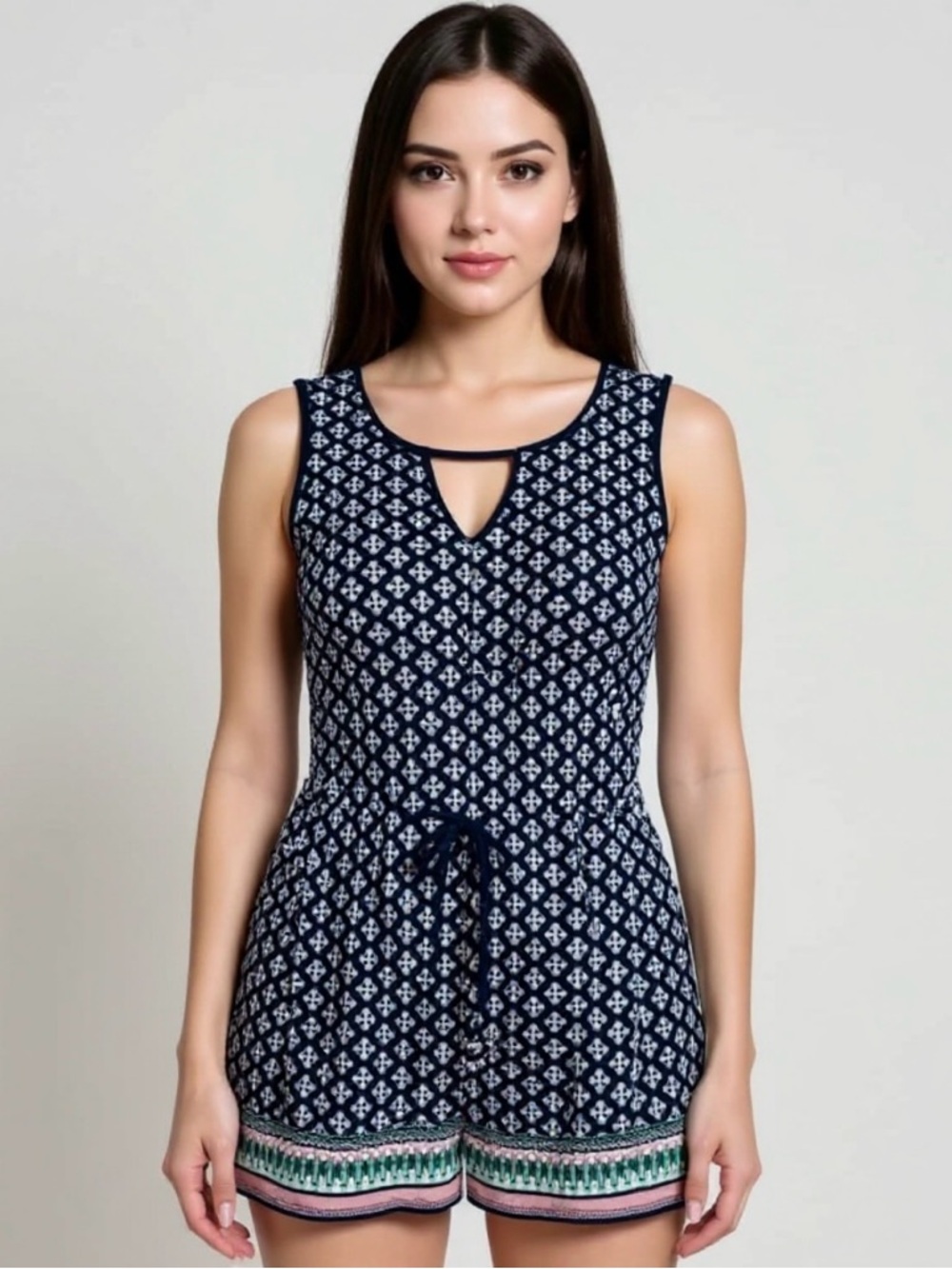 KAARI BLUE Womens One Piece Sleeveless Romper Blue Size